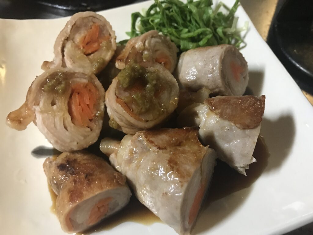 豚ロース肉のゆず胡椒巻き