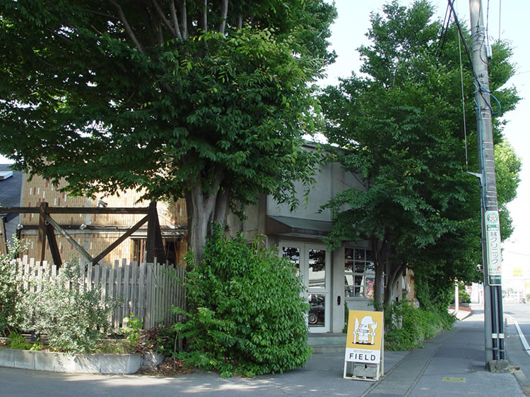 「森の中のレストランみたいですね～！」栃木街道と環状線が交差した、西川田本町交差点の北、カンセキ西川田店の向かいにフィールドさんはあります。
